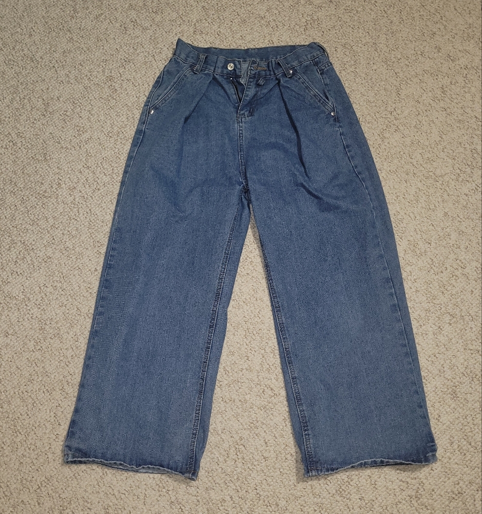 Wide Leg Blue Jeans